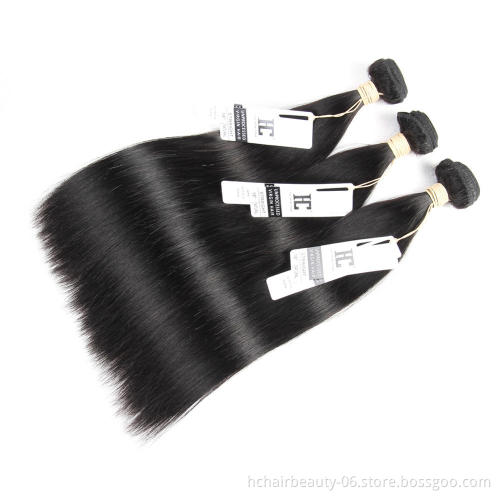 Ear To Ear Lace Frontal Closure With 3 Bundles Brazilian Straight Human hair Weaves With Closures Non Remy 4 Pcs/Lot